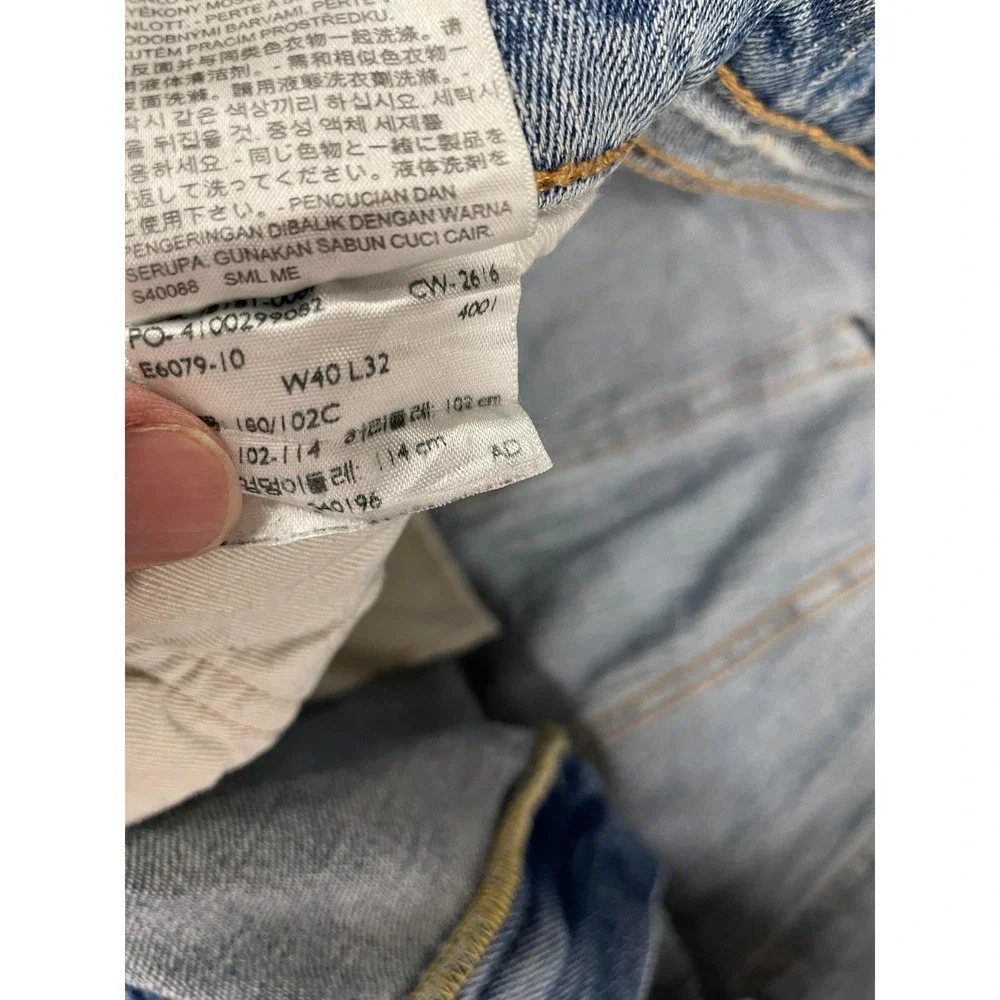 Levis 541 White Oak Denim Jeans Mens 40x32 Blue Light Medium Wash Denim Athletic